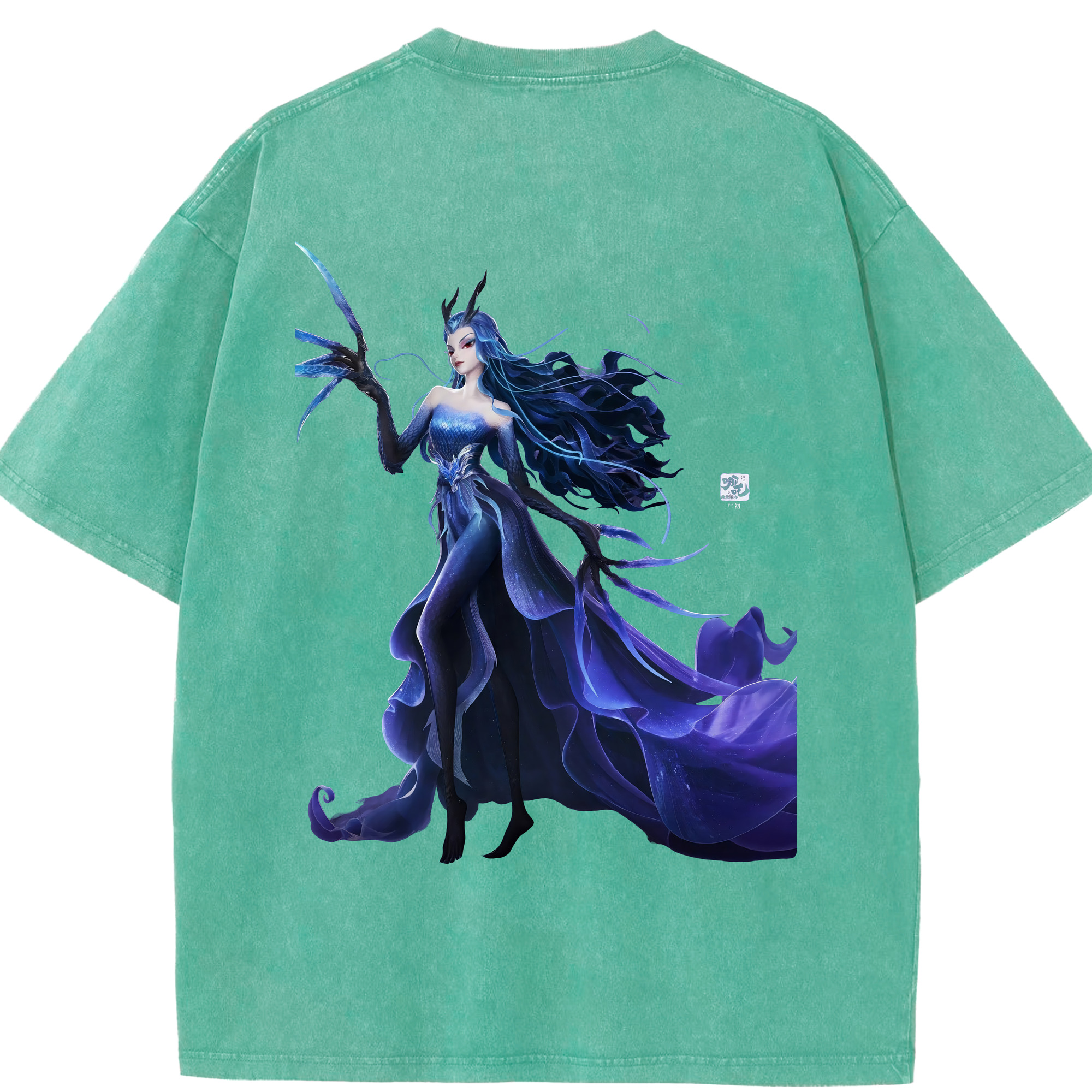 （画像用） Ne Zha 2 ナタ 魔童の大暴れ 綿100% ヴィンテージ風 半袖Tシャツ（背面プリント）